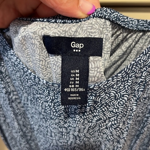Women’s SZ M GAP  blue patterned sleeveless dress - Picture 4 of 5